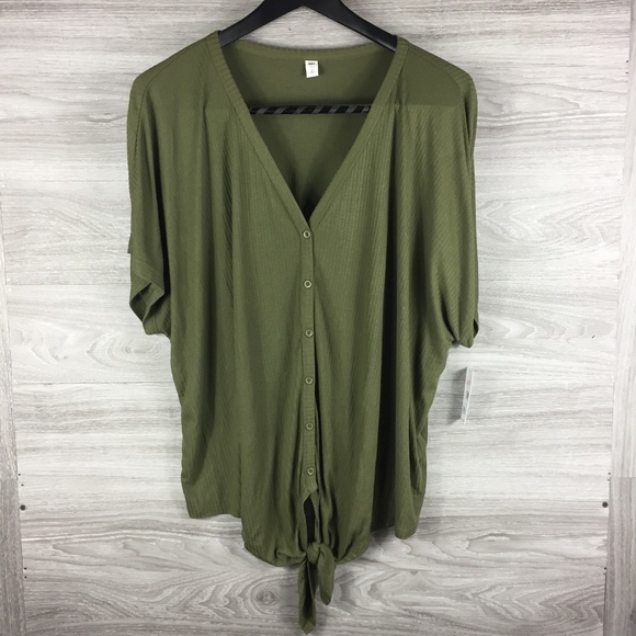 bp Tops - BP  Button Front Knot Hem Tee (Plus Size)